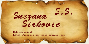 Snežana Sirković vizit kartica